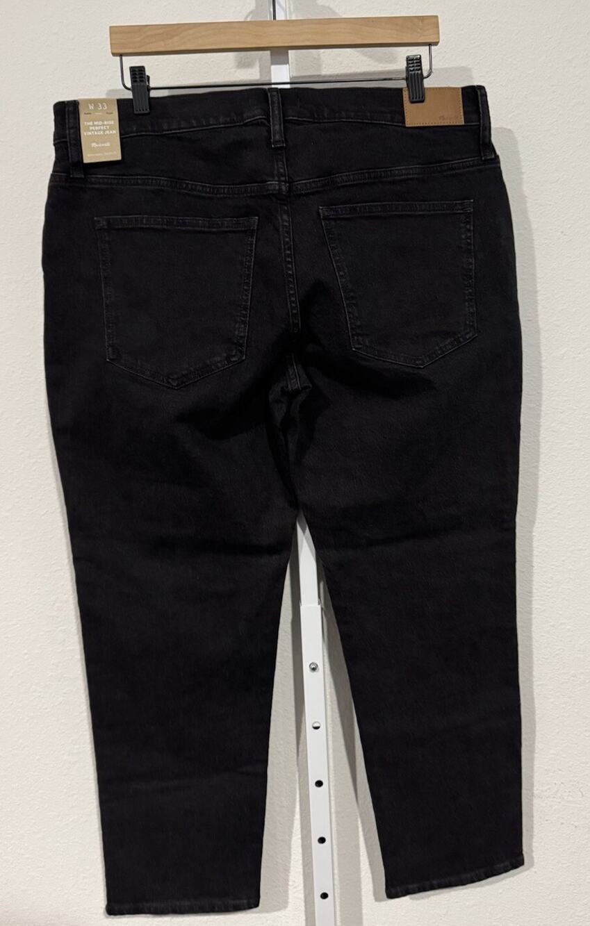 Madewell Jeans Women's Size 33 The Mid-Rise Perfect Vintage Jean Black